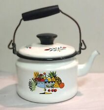 Vintage Enamelware Tea Kettle Pot Georges Briard picture