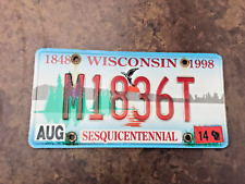 1848-1998 WISCONSIN Sesquicentennial AUTO CAR TRUCK LICENSE Plate picture