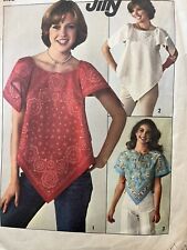 Vintage Simplicity Pattern 7877 EASY SEW Pullover Tops Handkerchief Hem One Size picture
