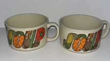 Soup Bowl Mugs Vintage Ceramic Lot Of 2 Made In Japan Vegetables picture