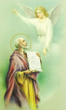 St Matthew Evangelist with Angel Vintage Holy Card Saint Mathieu Carte Pieuse picture