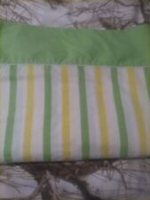 Vintage Cannon Monticello Green And Yellow Stripe Full Size Flat Muslin Sheet  picture