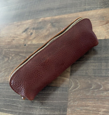 Portland Leather Goods Pencil Case Zipper Pouch Cognac Brown picture