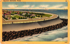 Postcard Vintage Seawall, Galveston, Texas picture