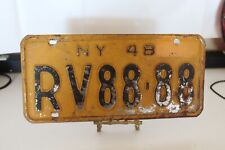 VTG 1948 New York License Plate RV88-88 picture