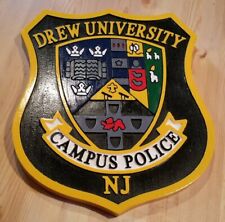 Police Drew University 3D routed patch plaque wood Sign Custom picture