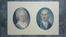 VTG c1961 Postcard Miniature Portraits George & Martha Washington Mount Vernon picture