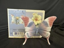 LLadro Mariposa A Moments Rest #6173 Pink Purple Butterfly Flower Figurine Box picture