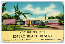 Ensenada Baja California Mexico Postcard Estero Beach Resort c1950's Vintage picture