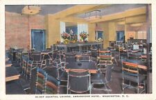 Hi-Hat Cocktail Lounge Interior Ambassador Hotel c.1930's Postcard / 10C1-579 picture