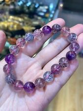 10mm Natural Brazil Super Seven 7 Melody Amethyst Crystal Round Beads Bracelet picture