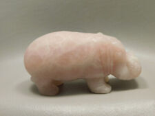 Hippopotamus Figurine Rose Quartz 4 inch Collectible Animal Pink #O158 picture