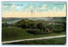 1911 Birds Eye View Field Bridge River Lake Louisiana Missouri Vintage Postcard picture