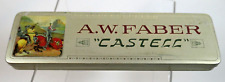 Vintage A. W. Faber Castell Pencil Tin with 7-8H Bavarian Pencils & Paper MINT picture