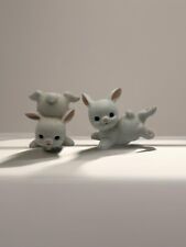 Vintage Homco White Baby Bunny Rabbits Figurines Set of 2 Tumbling Bunnies #1454 picture