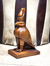 Unique Horus Egyptian Antique Falcon Goddess Statue Brown Stone Bazareg picture
