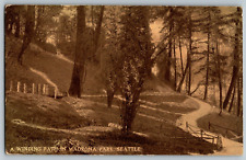 Seattle, Washington - A Winding Path in Madrona Park - Vintage Postcard - Posted picture