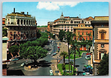 Rome, Italy, Vittorio Veneta Street City Landscape, Vintage Antique Postcard picture