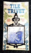 Vintage 1980's NEVCO ~ Cast Iron Tile Trivet. Sealed package. picture