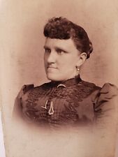 Antique Cabinet Card Photo | Distinctive Woman | Great Period Dress | 3.5