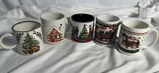 Christmas Coffee Mugs - Lot Of 5 picture