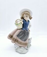 Lladro Sweet Scent Porcelain Figurine 5221 Girl with Flowers 6
