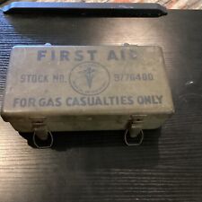 WWII US Army First Aid For Gas Casualties vehicle First Aid Kit with contents. picture