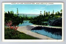 Saint John New Brunswick-Canada, Lily Lake Rockwood Park Vintage c1936 Postcard picture