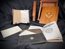1920’s MASONIC DOCUMENTS, ECCE ORIENTI,  RARE WOODEN HIDEAWAY BOOK-handmade. picture