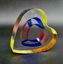 Kosta Boda Heart Bertil Vallien Miniature Glass Art Sculpture 