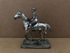 Vintage CAST POT METAL Horse Jockey Equestrian Figurine Statue Made in Japan picture