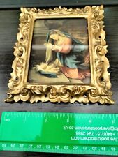 Madonna Virgin Mary & Jesus vintage framed art Florence Italy Corregio Adoration picture
