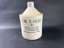 ANTIQUE RARE PHIL. G. KELLY, RICHMOND, VA., CIRCA 1900 Stoneware Whiskey Jug picture