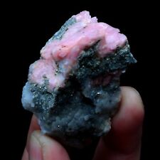 33.5g Natural Rhodochrosite pyrite Quartz Crystal Cluster Rare Mineral Specime picture