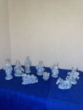 Vintage Mini Christmas Nativity 9 piece Porcelain Figures - 3-4” Tall- Estate Fi picture
