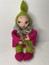 Vtg Christmas Elf 1940s Wee Willie Wand Figurine-w/Tag-Wolf & Dessauer-Ft. Wayne picture