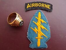 Special Forces Airborne Patch Tab Ring Uniform Green Beret SSI Lot SF Insignia picture