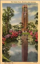 Postcard Lake Wales Florida Singing Tower Mountain Lake Sanctuary CURT TEICH picture