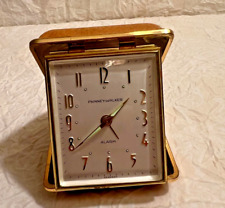 RARE Vintage Phinney Walker Travel Alarm Clock Case Germany Glow in Dark picture