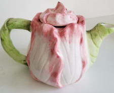 Giftcraft Pink Rose Bud Flower Small Teapot 4