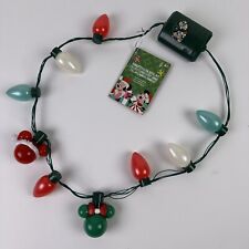 Disney Mickey and Minnie Mouse Animated Light Up Glow Christmas Holiday Necklace picture