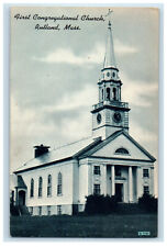 c1910 First Congregational Church Rutland Massachusetts MA Antique Postcard picture