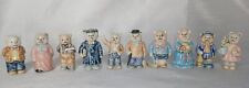 Vintage Small Porcelain Cute Colorful Teddy Bear Figurines Lot Of 10 picture