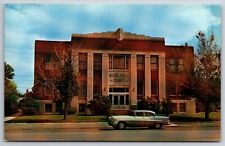 Roundup Montana~Mussellshell County Court House Street View~Vintage Postcard picture