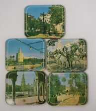 Set of 5 Vintage Spanish Souvenir Memorabilia Coasters picture