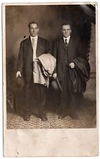 RPPC POSTCARD 1912 TWO HANDSOME YOUNG MEN HOLDING OVERCOATS POSTED picture