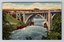 Spokane WA-Washington, Monroe Street Bridge & Falls, Antique, Vintage Postcard picture