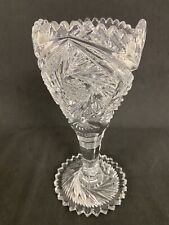 Vintage EAPG, Clear Glass Straight-Sided Vase, Chalice-Shaped, USA picture