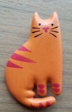 Ginger Cat Pin Hallmark Christine Foederer 1989 ceramic design orange tabby picture