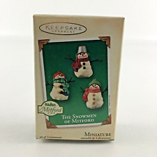 Hallmark Keepsake Christmas Ornament The Snowmen Of Mitford Miniature 3pc Set picture